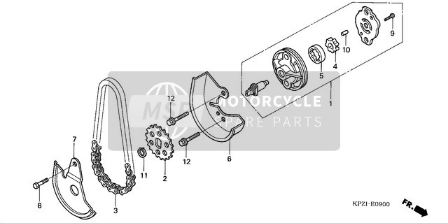 Honda SES150 2003 La pompe à huile 1 pour un 2003 Honda SES150